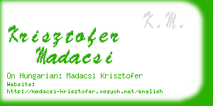 krisztofer madacsi business card